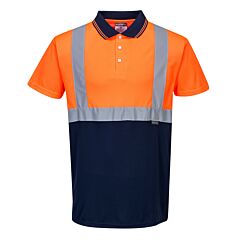 Portwest S479 Two-Tone Polo Shirt, Type O Class 1, Orange/Navy, Size 2X-Large