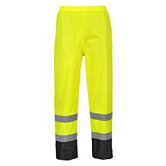 Portwest H444 Hi-Vis Classic Contrast Rain Pants, Class E, Yellow/Black, Size X-Large