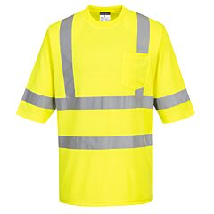 Portwest S393 Dayton T-Shirt, Bird Eye Knit, Class 3, Yellow, Size 2X-Large