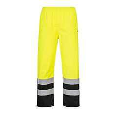 Portwest S587 Hi-Vis Rain Pants, Class E, Yellow/Black, Size 2X-Large