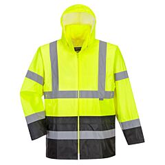 Portwest Uh443 Hi-Vis Classic Contrast Rain Jacket, Class 3, Yellow/Black, Size 6X-Large