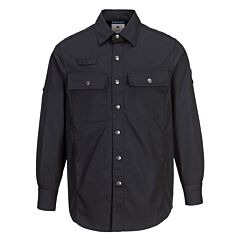 Portwest S130 Ripstop Long Sleeve Shirt, Black, Size Large