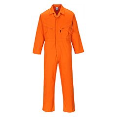 Portwest C813 Liverpool Zipper Coveralls, Orange, Size Small