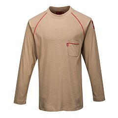 Portwest Fr01 Bizflame Fr Crew Neck, Khaki, Size 2X-Large