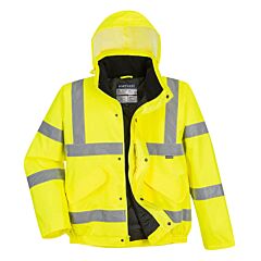 Portwest Us463 Hi-Vis Bomber Jacket, Class 3, Yellow, Size Medium