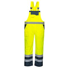 Portwest S488 Contrast Overalls - Unlined, Class E, Yellow/Navy, Size 4X-Large