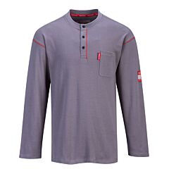 Portwest Fr02 Bizflame Fr Henley, Gray, Size 3X-Large