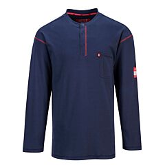 Portwest Fr02 Bizflame Fr Henley, Navy, Size Medium