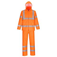 Portwest H448 Hi-Vis Packaway Rainsuit, Class 3, Orange, Size Large