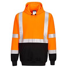 Portwest Ub324 Two Tone Hooded Sweatshirt, Class 3, Orange/Black, Size Large