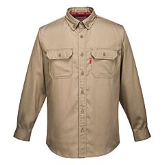 Portwest Fr89 Bizflame 88/12 Fr Shirt, Khaki, Size Medium