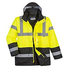 Portwest Us466 Hi-Vis Contrast Traffic Jacket, Class 3, Yellow/Black, Size 3X-Large
