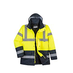 Portwest Us466 Hi-Vis Contrast Traffic Jacket, Class 3, Yellow/Navy, Size Large
