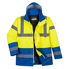 Portwest Us466 Hi-Vis Contrast Traffic Jacket, Class 3, Yellow/Royal, Size 3X-Large