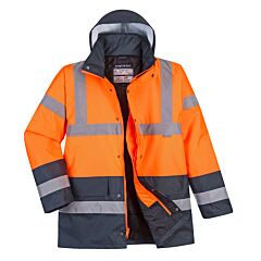 Portwest Us467 Hi-Vis Two Tone Traffic Jacket, Class 3, Orange/Navy, Size 2X-Large