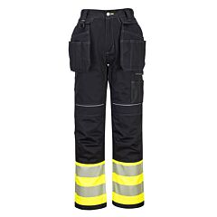 Portwest Pw307 Pw3 Hi-Vis Removable Holster Pants, Class E, Yellow/Black, Size 42