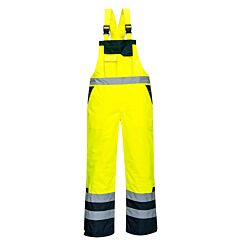 Portwest S489 Contrast Overalls - Lined, Class E, Yellow/Black, Size Medium