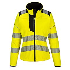 Portwest Pw381 Pw3 Hi-Vis Women'S Softshell, Class 2, Yellow/Black, Size X-Small