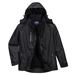 Portwest S555 Outcoach Jacket, Black, Size 3X-Large
