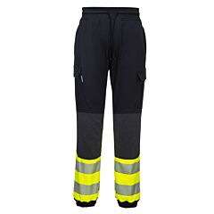 Portwest Kx341 Kx3 Hi-Vis Flexi Pants, Type O Class 1, Black/Yellow, Size X-Large