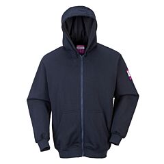 Portwest Ufr81 Fr Zipper Front Hooded Sweatshirt, Navy, Size 6X-Large
