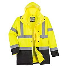Portwest Us768 Hi-Vis Executive 5-In-1 Jacket, Class 3, Yellow/Black, Size X-Large