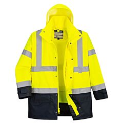 Portwest Us768 Hi-Vis Executive 5-In-1 Jacket, Class 3, Yellow/Navy, Size X-Large