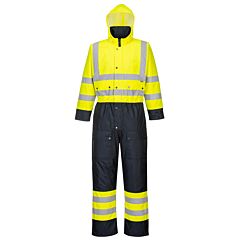 Portwest S485 Hi-Vis Contrast Coveralls, Class 3, Yellow/Navy, Size Small