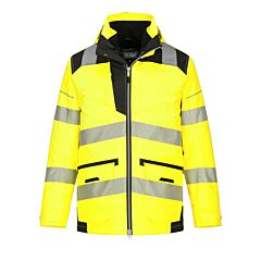 Portwest Pw367 Pw3 Hi-Vis 5-In-1 Jacket, Class 3, Yellow/Black, Size X-Large