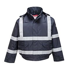 Portwest S783 Bizflame Rain Fr Bomber Jacket, Navy, Size Large