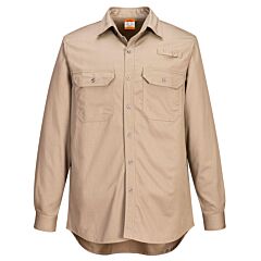 Portwest Fr705 Vented Fr Shirt, Khaki, Size 4X-Large