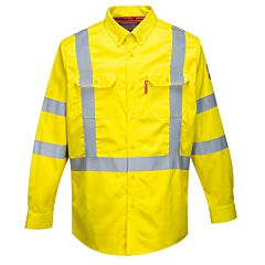 Portwest Fr95 Bizflame 88/12 Fr Hi-Vis Shirt, Yellow, Size Medium
