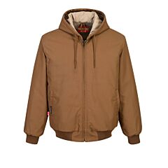 Portwest Ufr48 Duraduck Flame Quilt Lined Jacket, Brown, Size Medium