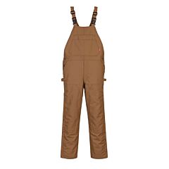 Portwest Ufr49 Duraduck Flame Quilt Lined Bib Overall, Brown, Size X-Large