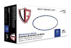Vguard A16A35 5 Mil Nitrile Exam Gloves, Powder-Free, Black, Size 2X-Large