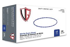 Vguard A19A31 7 Mil Nitrile Exam Gloves, Powder-Free, Black, Size Small