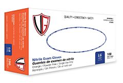 Vguard A1Aa63 6 Mil Nitrile Industrial Gloves, Powder-Free, Orange, Size Large