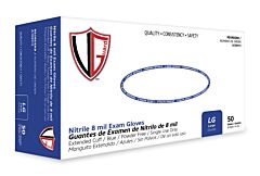 Vguard A1Dh11 8.7 Mil Nitrile Chemo Exam Gloves, Powder-Free, 12" Blue, Size Small