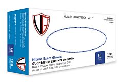 Vguard A1Ea22 6 Mil Nitrile Exam Gloves, Powder-Free, Blue, Size Medium