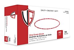 Vguard A21A12 4 Mil Vinyl Exam Gloves, Powder-Free, Clear, Size Medium