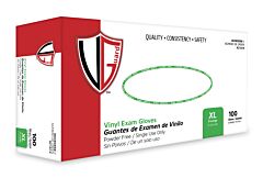 Vguard A21A14 4 Mil Vinyl Exam Gloves, Powder-Free, Clear, Size X-Large