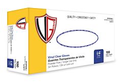 Vguard A23A11 3 Mil Vinyl Industrial Gloves, Powder-Free, Clear, Size Small