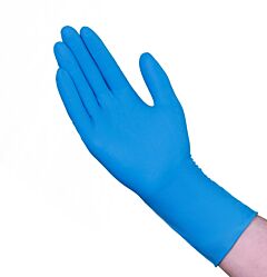 Vguard A3Ch21 14 Mil Latex Industrial Gloves, Powder-Free, Blue, Size Small