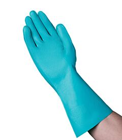 Vguard C14B29 15 Mil Green Nitrile Gloves, Flock Lined, 13" Cuff, Size Large