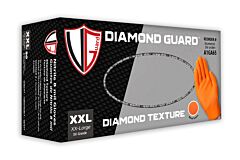 Vguard A1Ga65 8 Mil Nitrile Diamond Textured Industrial Gloves, Powder-Free, Orange, Size 2X-Large