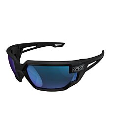Mechanix Wear Vxs-22Ae-Pu Vision Type-X Safety Glasses, Black Frame, Blue Diamond Mirror Lens
