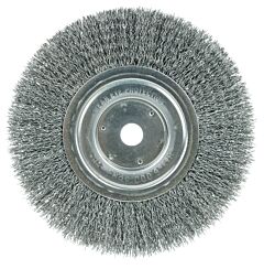 Weiler 02335 Wolverine 7" Medium Face Bench Grinder Wheel, .014" Crimped Steel Wire Fill, 5/8" Arbor Hole