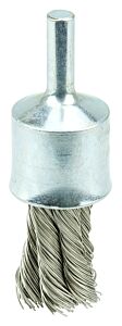 Weiler 10218 Knot Wire End Brush, Stainless Steel Bristles, 1/2 In Brush Dia X 0.014 In Wire, 20000 Rpm, 10 Ea/Bx