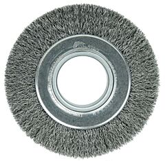 Weiler 06080 Medium-Face Crimped Wire Wheel, 6 In D X 1 In W, .014 In Steel Wire, 6,000 Rpm