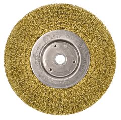 Weiler 01475 Narrow Face Crimped Wire Wheel, 6 In D X 1/2 In W, .0118 Brass Wire, 6,000 Rpm